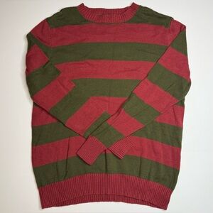 Freddy Krueger Nightmare on Elm Street Red Green Striped Sweater Sz XXL Costume